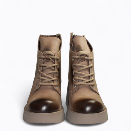 Skórzane szare botki damskie Isadora