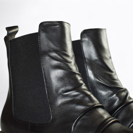 Lisavia Women's Black Leather Ankle Boots