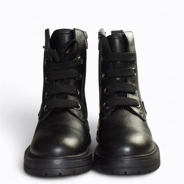 Trenisa Women's Black Leather Ankle Boots