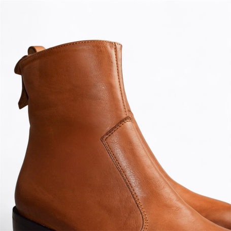 Lamirel Women's Red Leather Ankle Boots