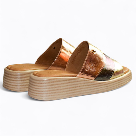 Nollene Women's Leather and Copper Flip-Flops