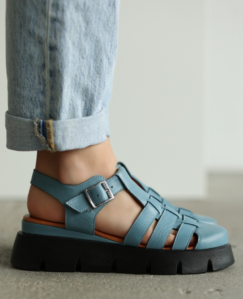 Bisopia Women's Leather Denim Sandals
