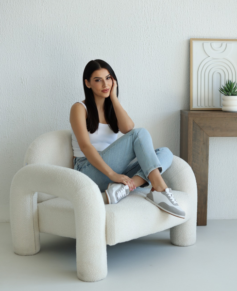 Asireni Women's White Leather Sneakers