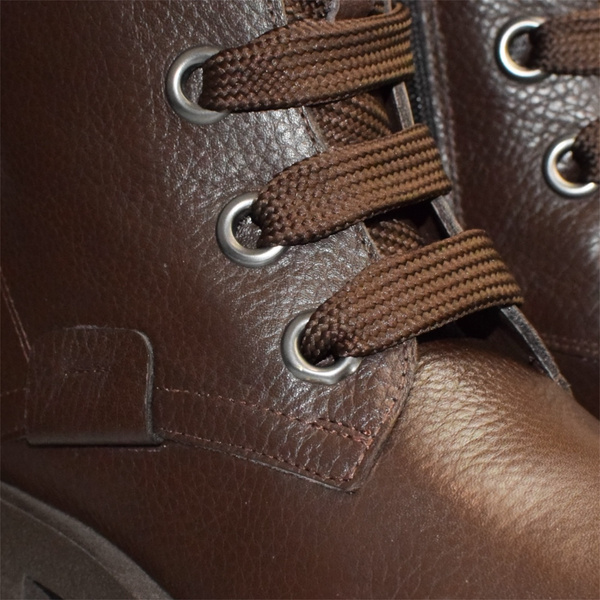 MIRELIA WOMEN'S BROWN LEATHER ANKLE BOOTS