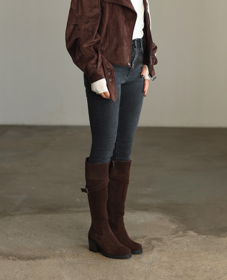 Bettina Women's Leather Chocolate-Brown Knee-High Boots