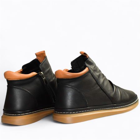 Skórzane granatowe trzewiki damskie Renatia