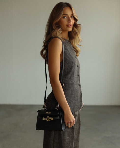 Ignatia XS Black – Women's Mini Leather Handbag