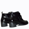 SKÓRZANE CZARNE BOTKI DAMSKIE ORINDRA