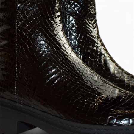 SKÓRZANE CZARNE BOTKI DAMSKIE ESPINNA