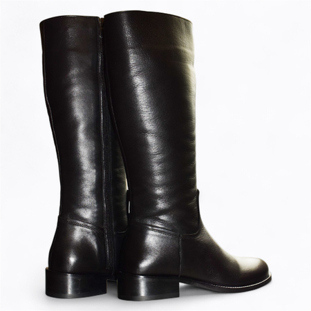 Skórzane czarne kozaki damskie Elthira