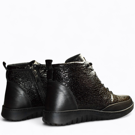 SKÓRZANE CZARNE TRZEWIKI DAMSKIE ARISTEA