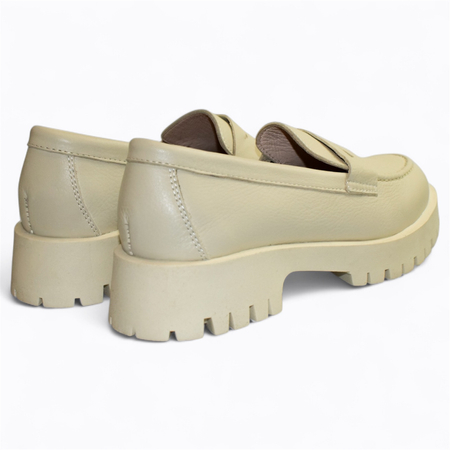 SKÓRZANE BEŻOWE PÓŁBUTY DAMSKIE MARTICIA