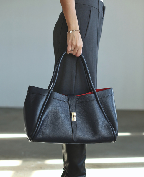 Foliria XL Granat - Large Women's Leather Handbag