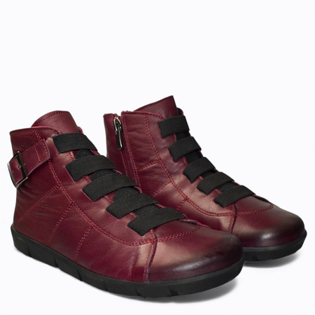 SKÓRZANE BORDOWE TRZEWIKI DAMSKIE BAREFOOT ERINDEL