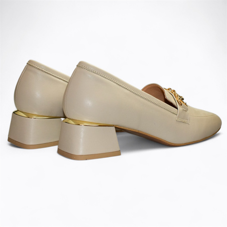 Aurea Beige Leather Women's Pumps