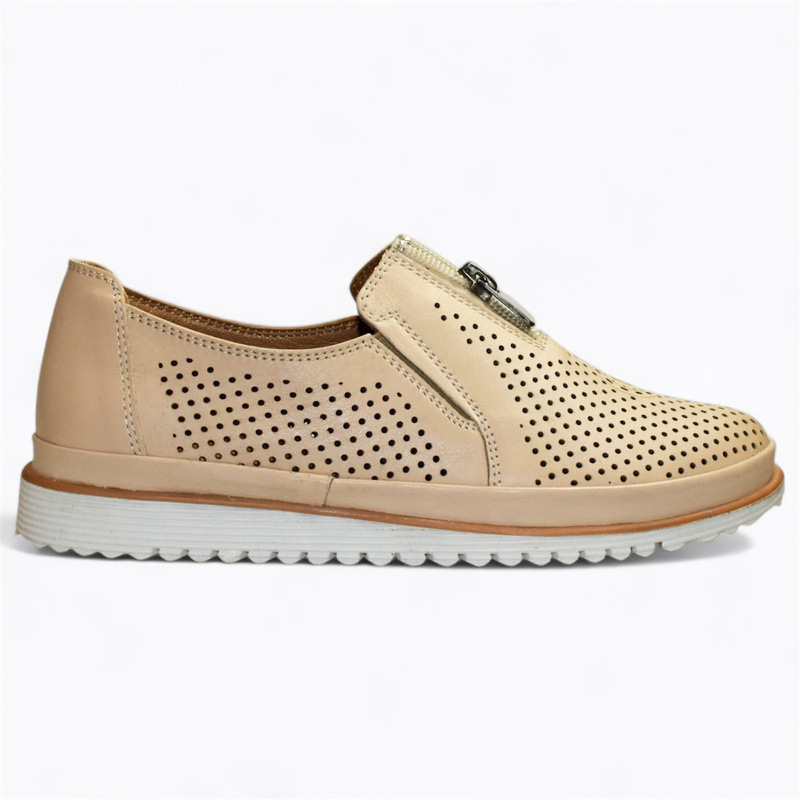 Harmena Women's Gray Leather Low-Top Shoes