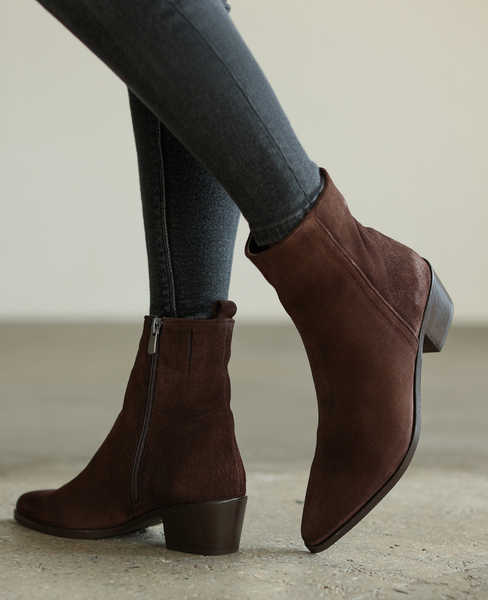 Zafrina Brown Leather Women's Ankle Boots