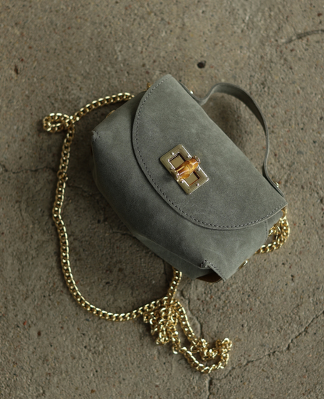 Faerine Gray - Leather Suede Mini Trunk