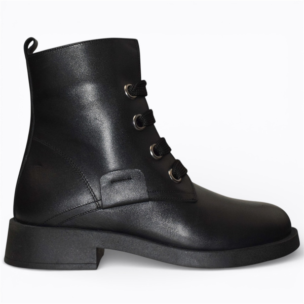 MIRELIA WOMEN'S BLACK LEATHER ANKLE BOOTS