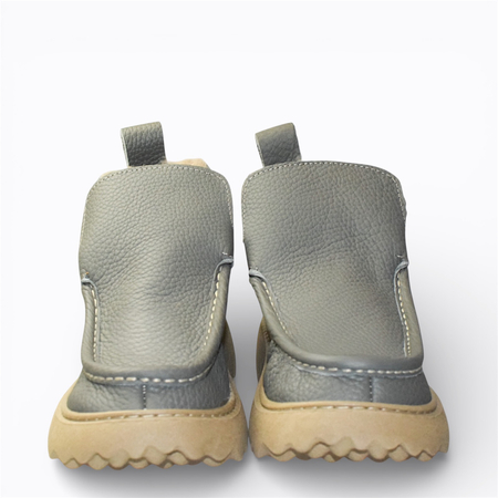 SKÓRZANE SZARE BOTKI DAMSKIE DELIRIS