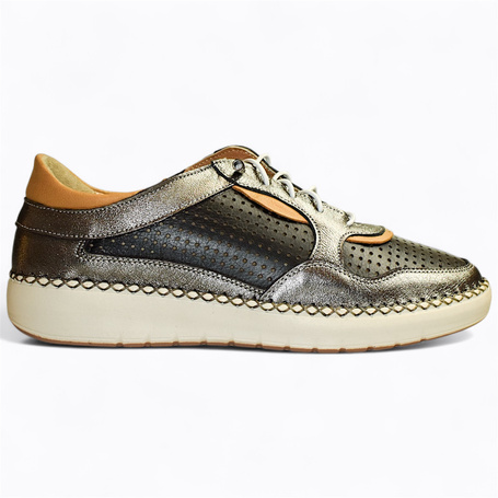 Rinelei Women's Black Leather Low-Top Shoes