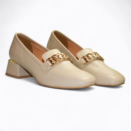 Aurea Beige Leather Women's Pumps