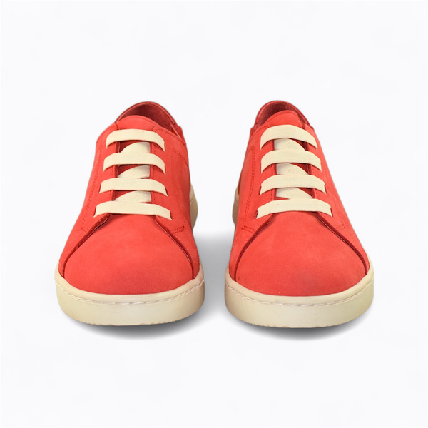 Nooria Women's Red Leather Low-Cut Shoes