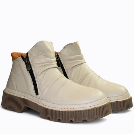 SKÓRZANE SZARE TRZEWIKI DAMSKIE ZIRELLE