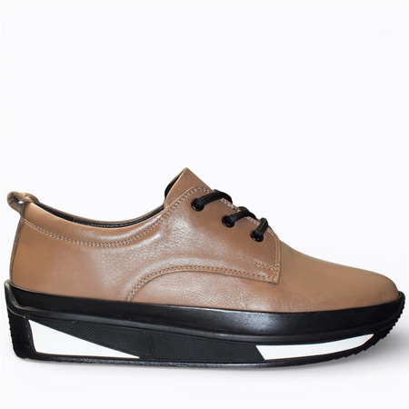 Skórzane szare półbuty damskie Grisane