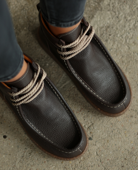 Iserlin Women's Leather Chocolate-Brown Boots