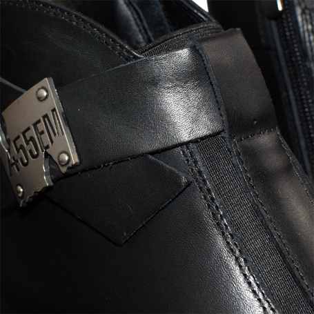 Polarya Women's Black Leather Ankle Boots