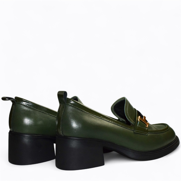 Irenica Women's Green Leather Low-Cut Shoes