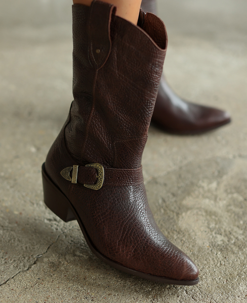 Oberisa Women's Brown Leather Cowboy Boots