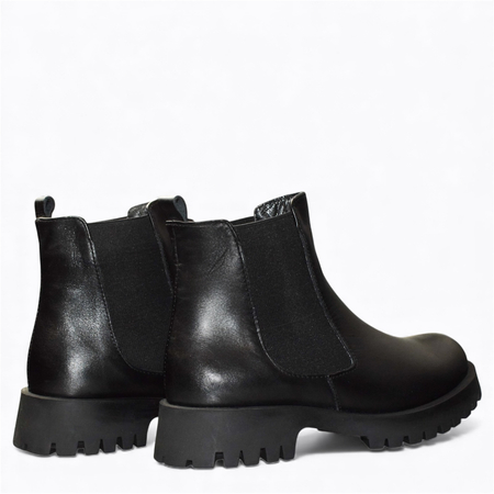 SKÓRZANE CZARNE SZTYBLETY DAMSKIE CIRALIA