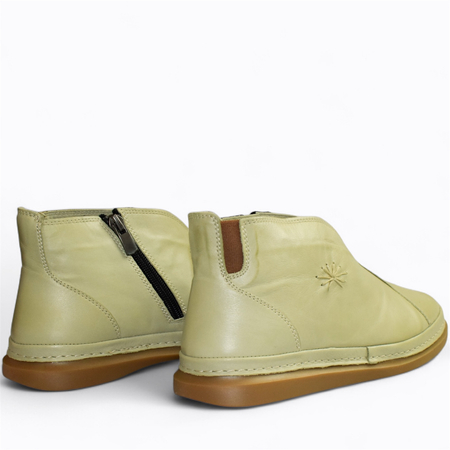 Skórzane zielone trzewiki damskie Simoria