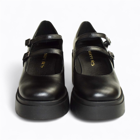 Tibisia Women's Black Leather Low-Cut Shoes