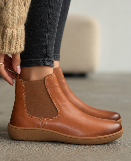 Avanise Women's Red Leather Barefoot Ankle Boots