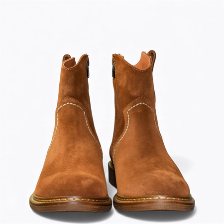 Skórzane rude kowbojki damskie Dimiria