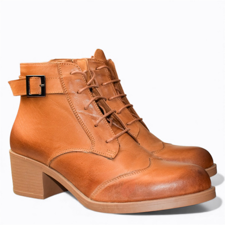 Trinnel Women's Red Leather Ankle Boots