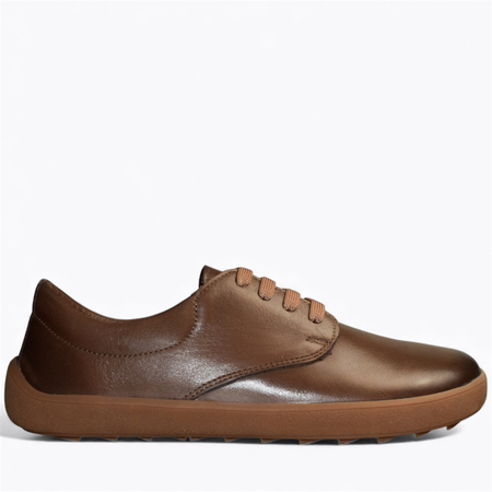 Skórzane brązowe półbuty damskie barefoot Serilda