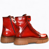 SKÓRZANE CZERWONE BOTKI DAMSKIE IDALINA