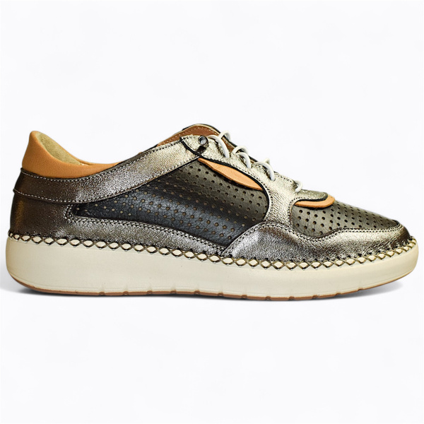 Rinelei Women's Black Leather Low-Top Shoes