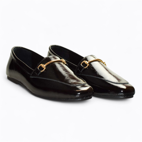 ERISSAN WOMEN'S BLACK LEATHER LOW-CUT SHOES