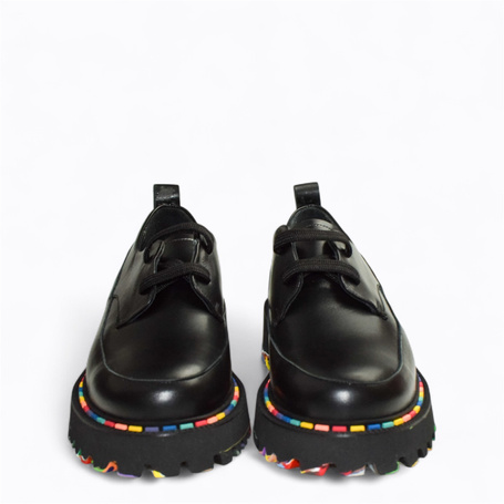 Olimira Women's Black Leather Low-Top Shoes