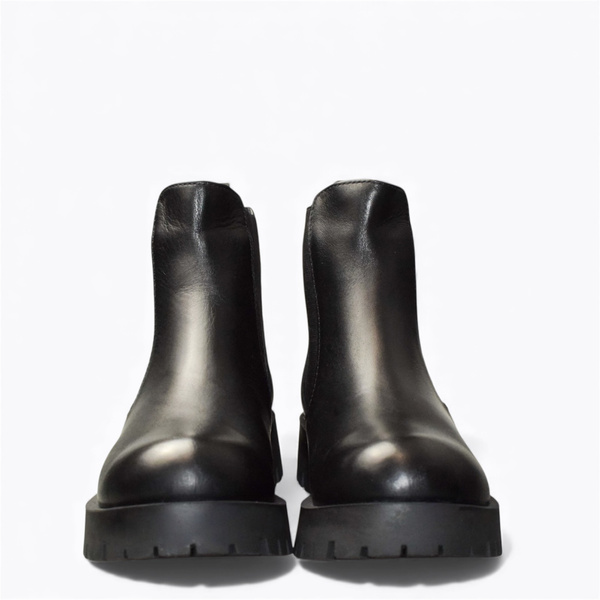 Ciralia Women's Black Leather Ankle Boots