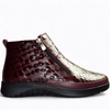 SKÓRZANE BORDOWE BOTKI DAMSKIE EUDORIA