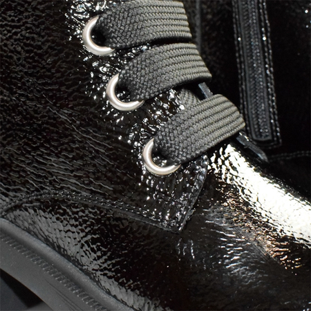 SKÓRZANE CZARNE BOTKI DAMSKIE JESMIRA