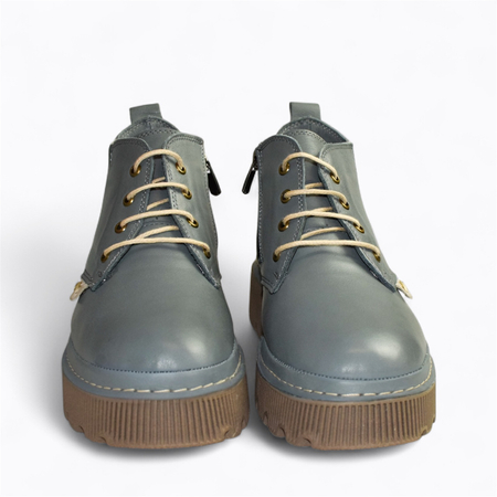 Skórzane denimowe trzewiki damskie Markena