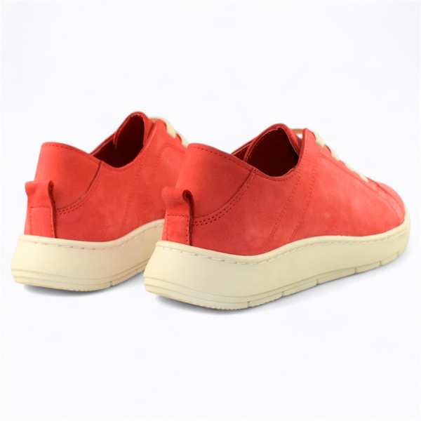 Nooria Women's Red Leather Low-Cut Shoes