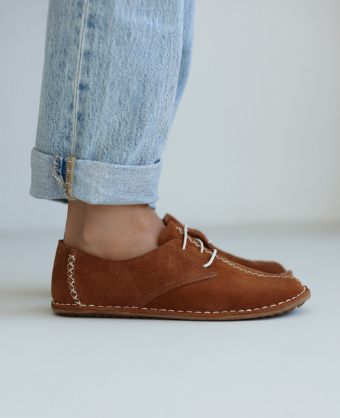 Niselva Women's Red Leather Low-Cut Shoes